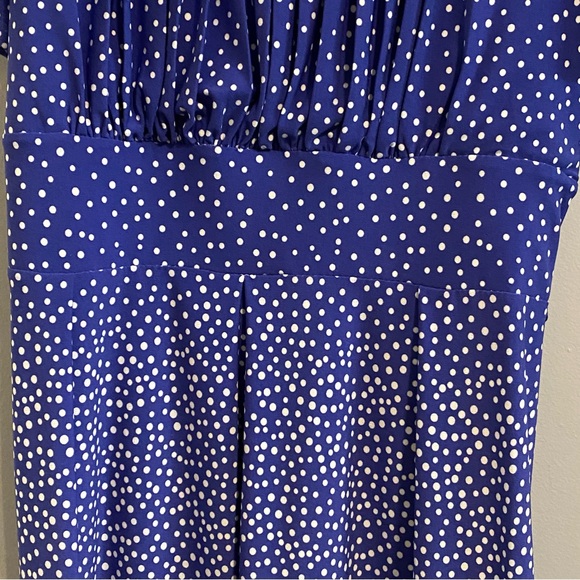 Cato Womens Purple White Poka Dot Dress Size Large Short Sleeve - Picture 4 of 10